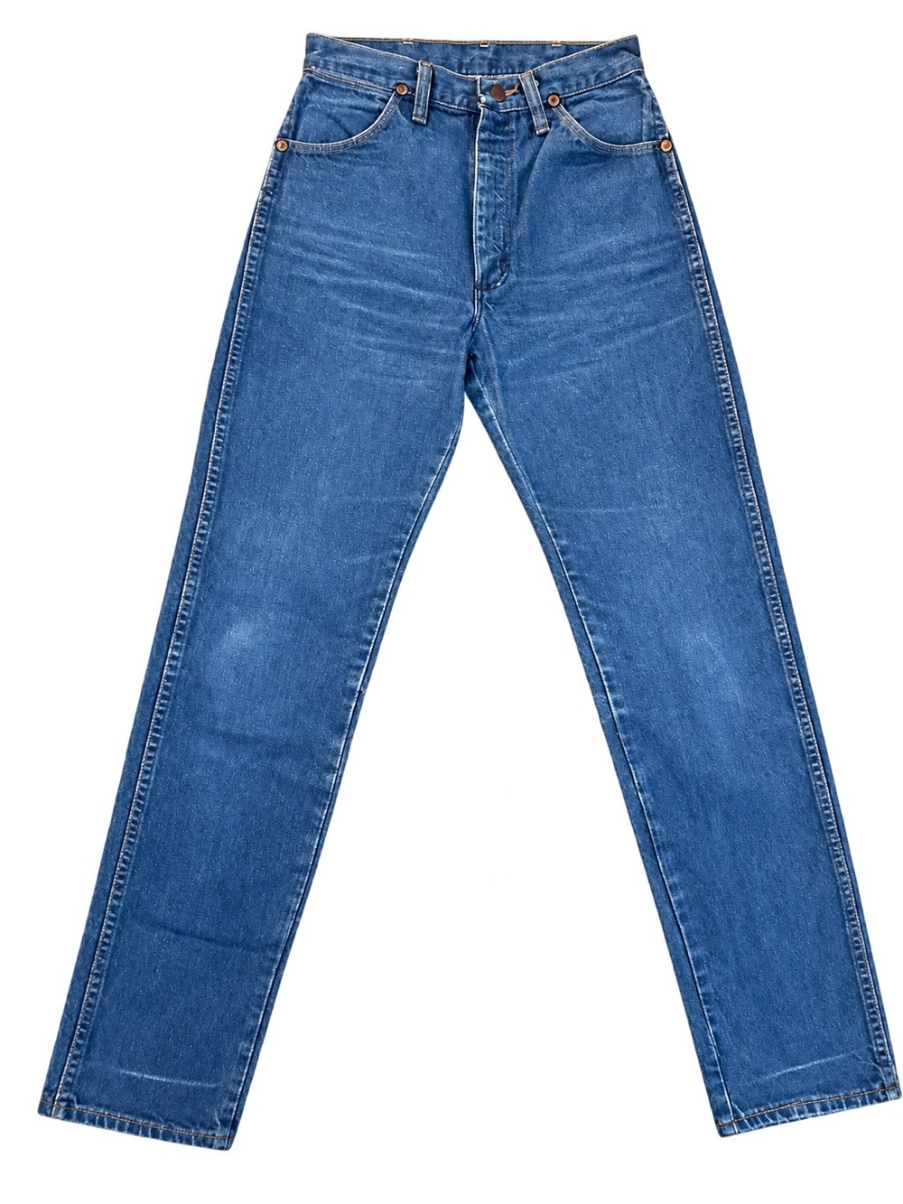 Vintage Wrangler Jeans 26” Waist High Rise Straight Leg Medium Wash Blue Denim